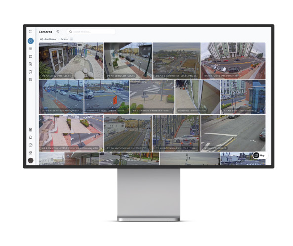 monitor with security footage
